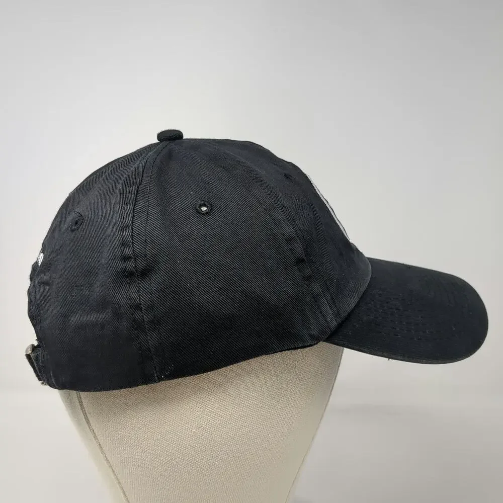 NYRA Horse Racing Baseball Cap Black OSFM Adjustable Slideback Jockey Logo Hat